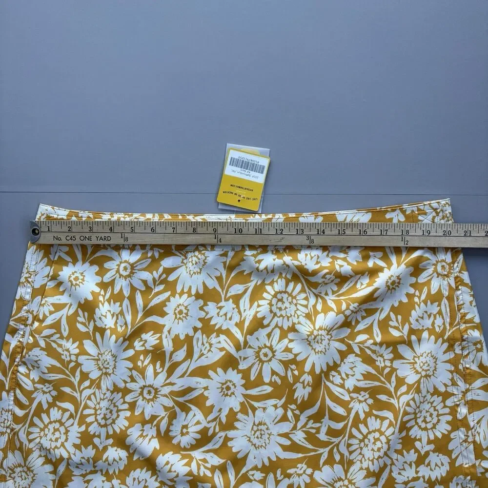 Rip Skirt Hawaii Womens XXL Yellow Floral Saffron Sun Wrap Beach Tropical NEW